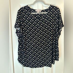 Philosophy Short Sleeve Polka Dot Top Size 2X